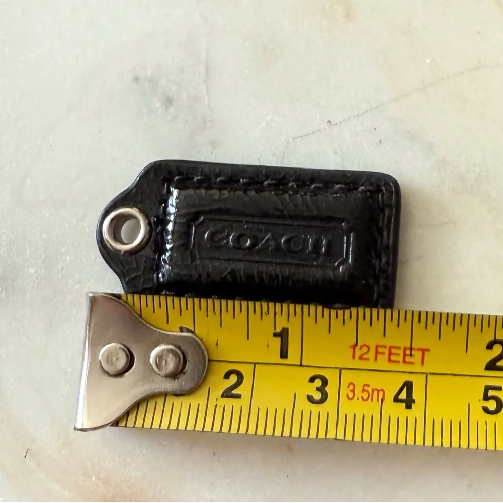 Coach Black Embossed Patent Leather Bag Charm